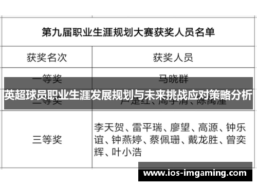 英超球员职业生涯发展规划与未来挑战应对策略分析
