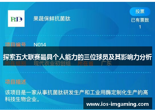 探索五大联赛最具个人能力的三位球员及其影响力分析